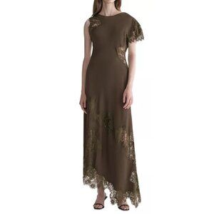 A.L.C. Alessia Lace Inset Asymmetrical Dress in Military